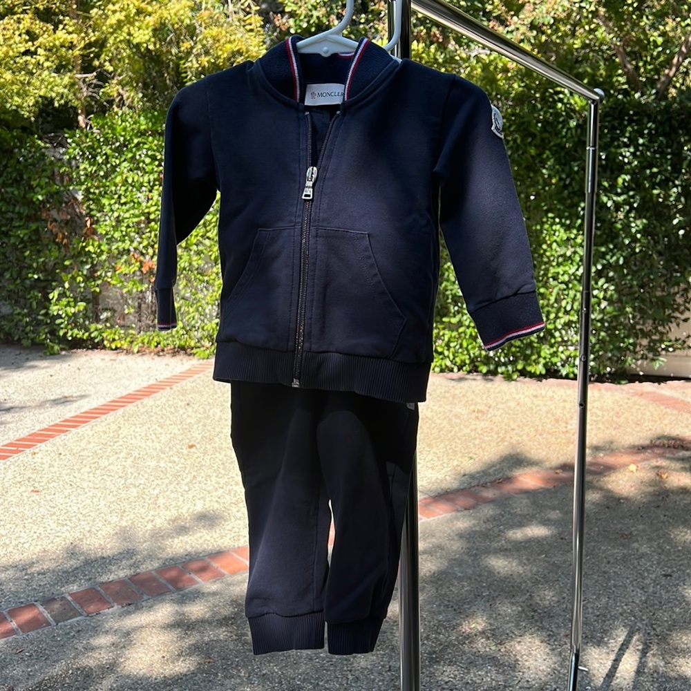Moncler Navy Blue Sweatsuit Set Size 9/12 m